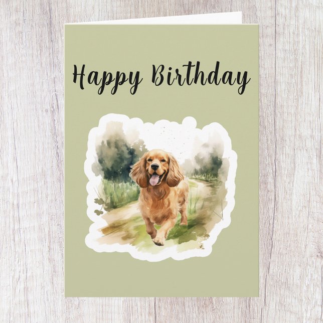 Söt Cocker Spaniel Hund Älskare Födelsedagskort Kort (Skapare uppladdad)