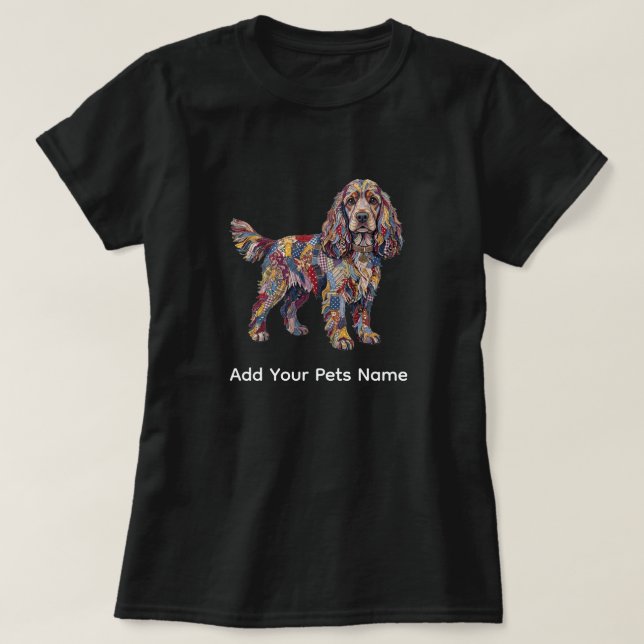 Söt Cocker Spaniel Hund Design T-shirt (Design framsida)