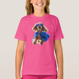 Söt Cocker Spaniel Superhjälte Barn T-Shirt