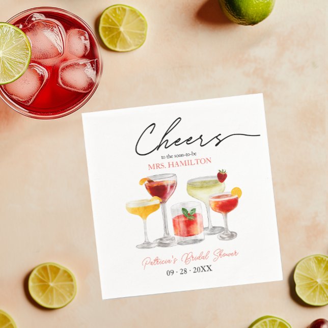 Söt Cocktail Bröllopsfest För Brudar Pappersservett (Skapare uppladdad)