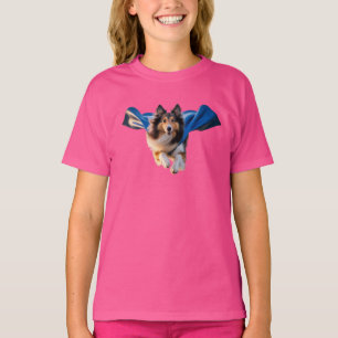 Söt Collie-superhjältebarnskjorta T Shirt