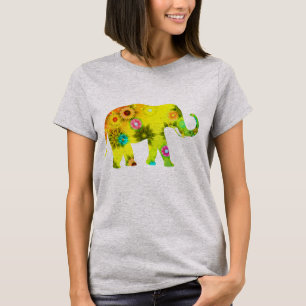 Söt Color Artsy Elephant Shirt Tee