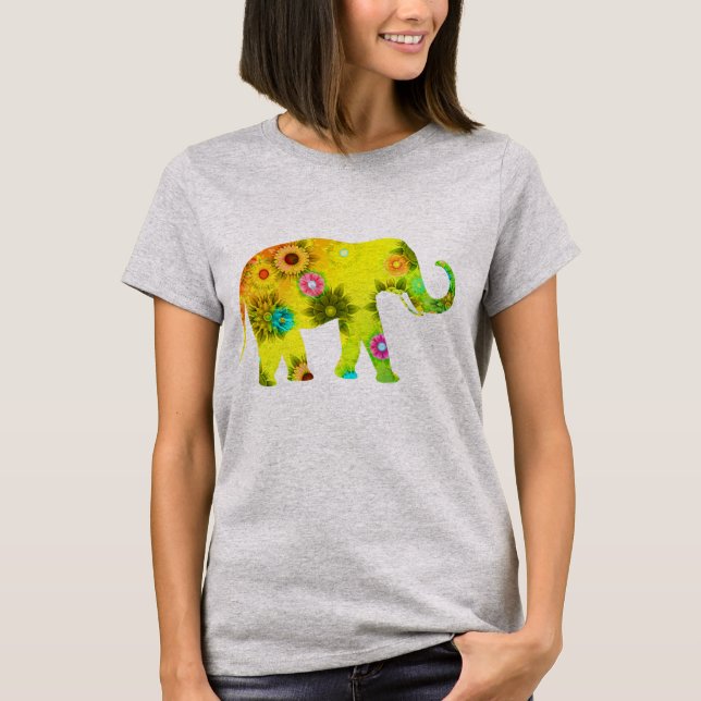 Söt Color Artsy Elephant Shirt Tee (Framsida)