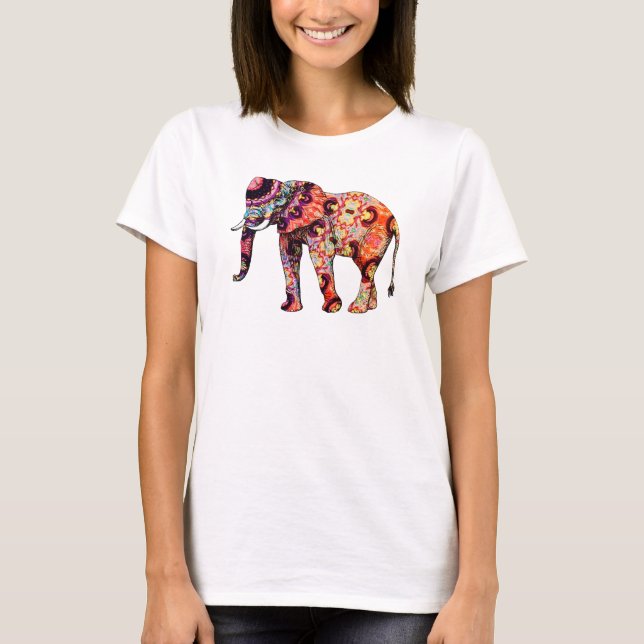 Söt Color Artsy Elephant Shirt Tröja (Framsida)