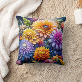 Söt Colorful Ai Art Flowers Kudde