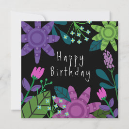 Söt Colorful Blommigt Birthday Card