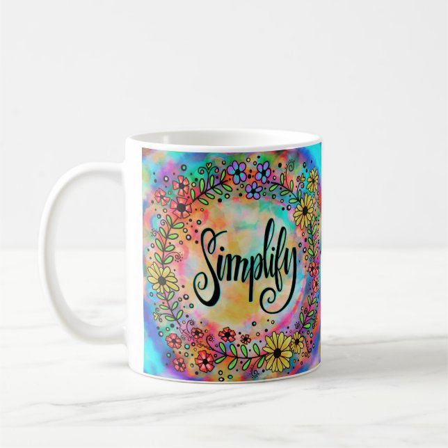 Söt Colorful Blommigt Förenkla den inspirerande Ro Kaffemugg (Vänster)