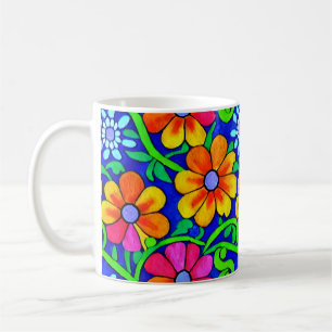 Söt Colorful Blommigt Kaffemugg