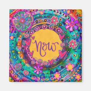 Söt Colorful Blommigt Modern Inspirief Magnet