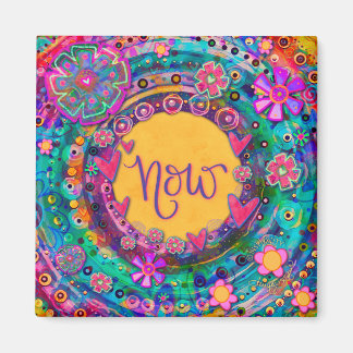 Söt Colorful Blommigt Modern Inspirief Magnet