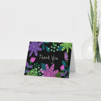 Söt Colorful Blommigt Tack Kort