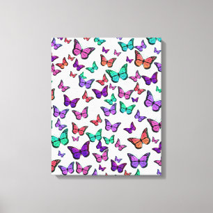 Söt Colorful Butterflies Mönster Canvastryck