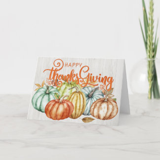 Söt Colorful Fall Pumpkins Happy thanksgiving Kort
