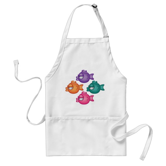 Söt Colorful Fish Apron Förkläde (Framsidan)