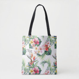 Söt Colorful Hawaiian Monogram Tote Bag Tygkasse