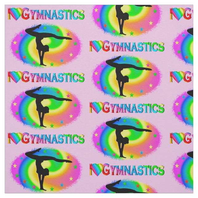 SÖT COLORFUL I KÄRLEK GYMNASTICS DESIGN TYG (Provkarta)