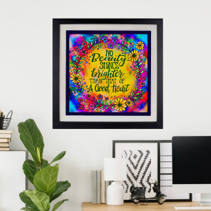 Söt Colorful inspirational A Bra Heart Quote Poster