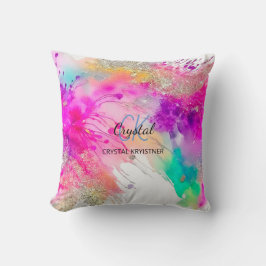 Söt Colorful Paint Stänk monogram Kudde