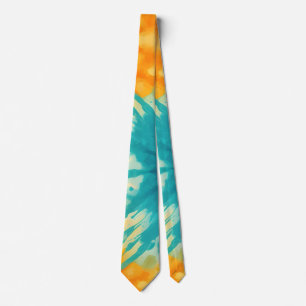 Söt Colorful Retro Abstrakt Blue Gult Slips