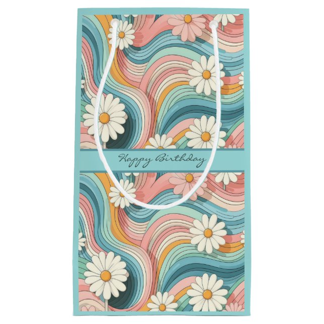 Söt Colorful Retro Daisy Flower Power Namn (Framsidan)