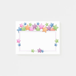 Söt Colorful Stars Ram Post-it Block