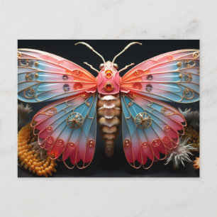 Söt Colorful Steampunk Butterfly Vykort