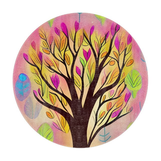 Söt Colorful Träd Illustration (Framsidan)