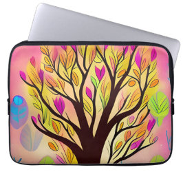 Söt Colorful Träd Illustration Laptop Fodral