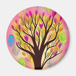 Söt Colorful Träd Illustration Magnet