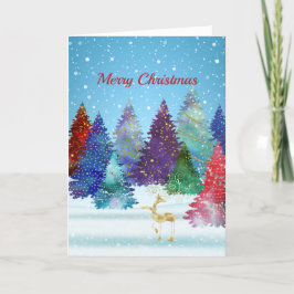 Söt Colorful Träd Reindeer jul Helgkort