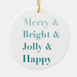 Söt Colorful Typography Merry Bright jul Julgransprydnad Keramik
