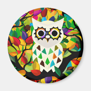 Söt Colorful Uggla Art Magnet