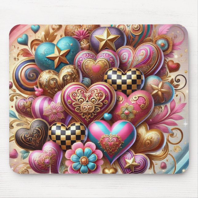 SÖT COLORFUL VALENTINES DAY HEARTS MUSMATTA (Framsidan)