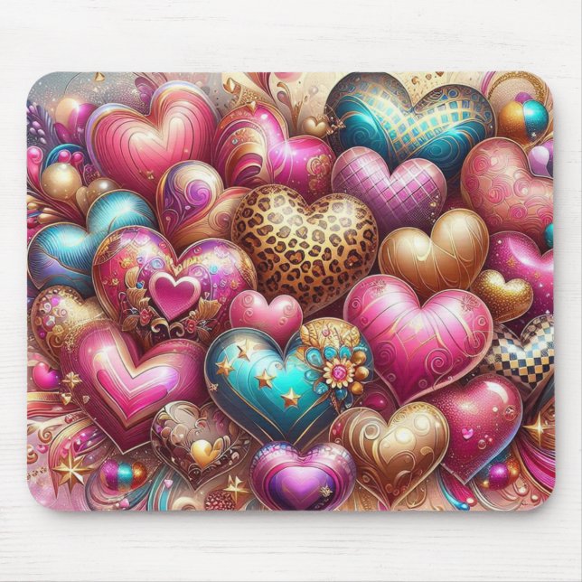 SÖT COLORFUL VALENTINES DAY HEARTS MUSMATTA (Framsidan)