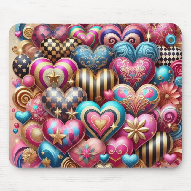 SÖT COLORFUL VALENTINES DAY HEARTS MUSMATTA (Framsidan)