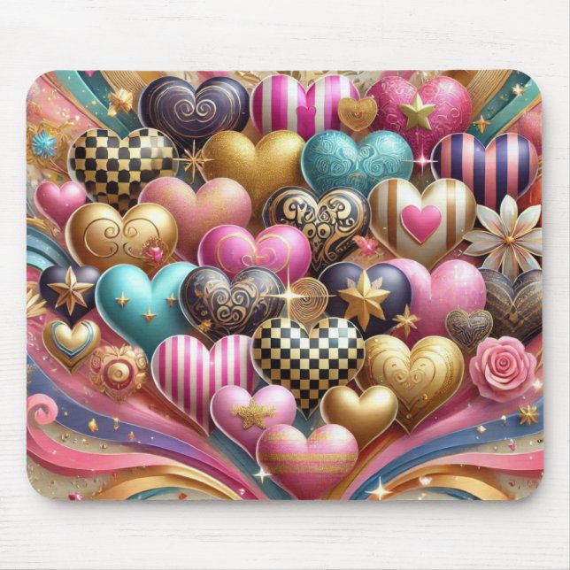 SÖT COLORFUL VALENTINES DAY HEARTS MUSMATTA (Framsidan)