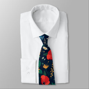 Söt Colorful Vild Flowers Navy Blue Design Slips
