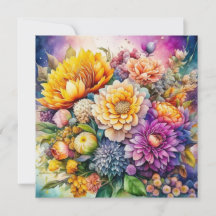 Söt Colorful Watercolor Ai Art Flowers