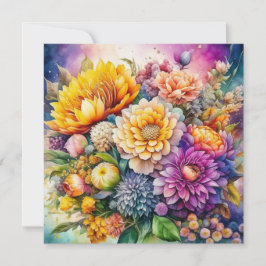 Söt Colorful Watercolor Ai Art Flowers