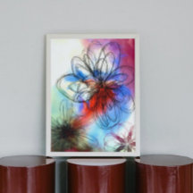 Söt Colorful Watercolor Flowers Abstrakt