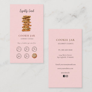 Söt Cookie-butik rosa Loajalitet visitkort