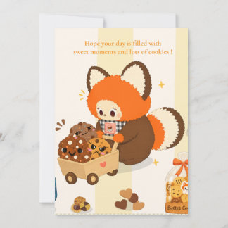 Söt Cookie Röd Panda Tom Kort | Personlig