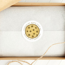 Söt Cookie Whimsical Hemmagjord med Kärlek  Runt Klistermärke
