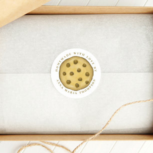 Söt Cookie Whimsical Hemmagjord med Kärlek  Runt Klistermärke