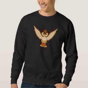 Söt Cool Flygande Ugglor Fågel Natt Hooter Ugglett Lång Ärmad Tröja