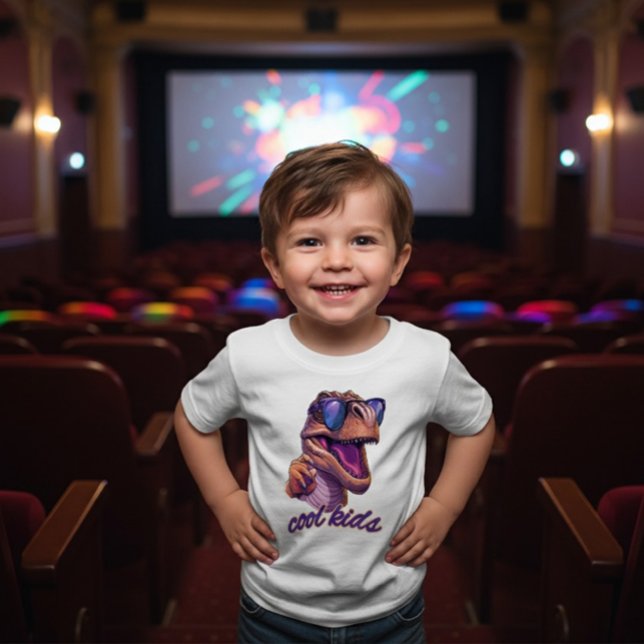 Söt Coola T-Rex Dinosaurie Solglasögon Småbarn Bar T Shirt (Skapare uppladdad)