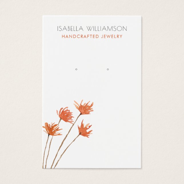 Söt Copper Orange Ararring Jewelry Visning Cards Visitkort (Framsida)