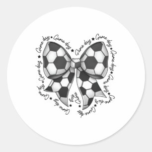 Söt Coquette-båge Rolig Matchdag Fotbollsmamma Liv Runt Klistermärke