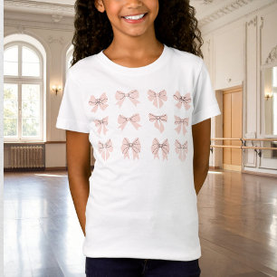 Söt Coquette-båge Rosa Rodnad T Shirt