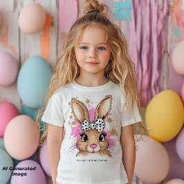 Söt Coquette Bow Kanin Flicka Anpassad Text T Shirt
